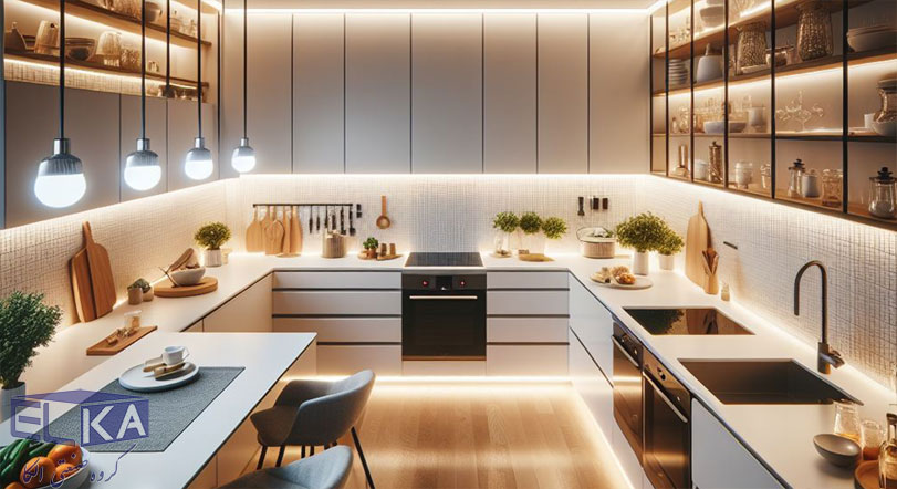 نورپردازی کابینت آشپزخانه