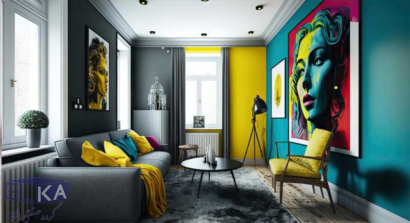 رنگ زرد به عنوان مکمل رنگ طوسی در دکوراسیون